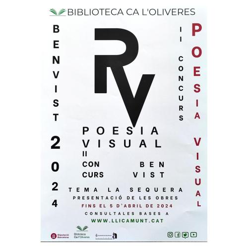 Cartell Exposició Concurs Benvist Poesia Visual a la Biblioteca de Ca l'Oliveres